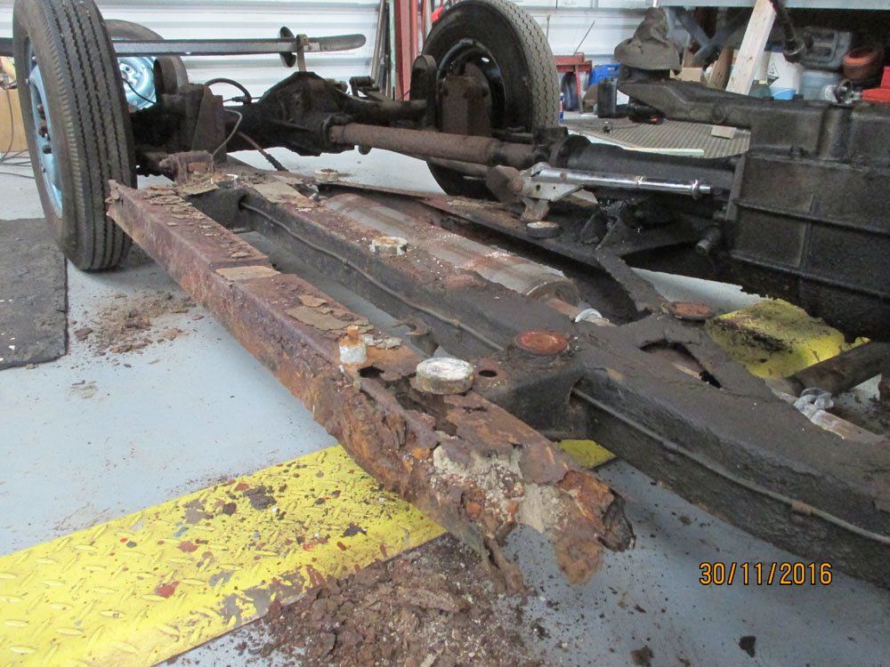 Rusted bodywork on a Daimer SP250 (Dart)