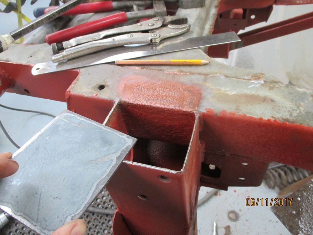 Metalwork restoration on a Daimer SP250 (Dart)