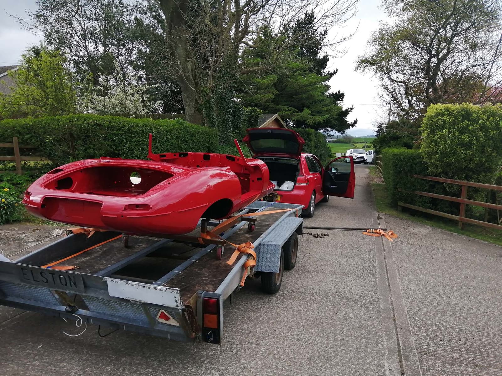 Red E-type Jaguar
