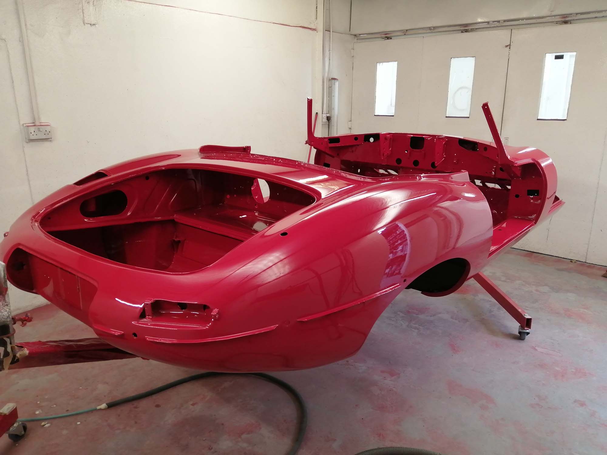Red Jaguar E-Type Convertible repaint